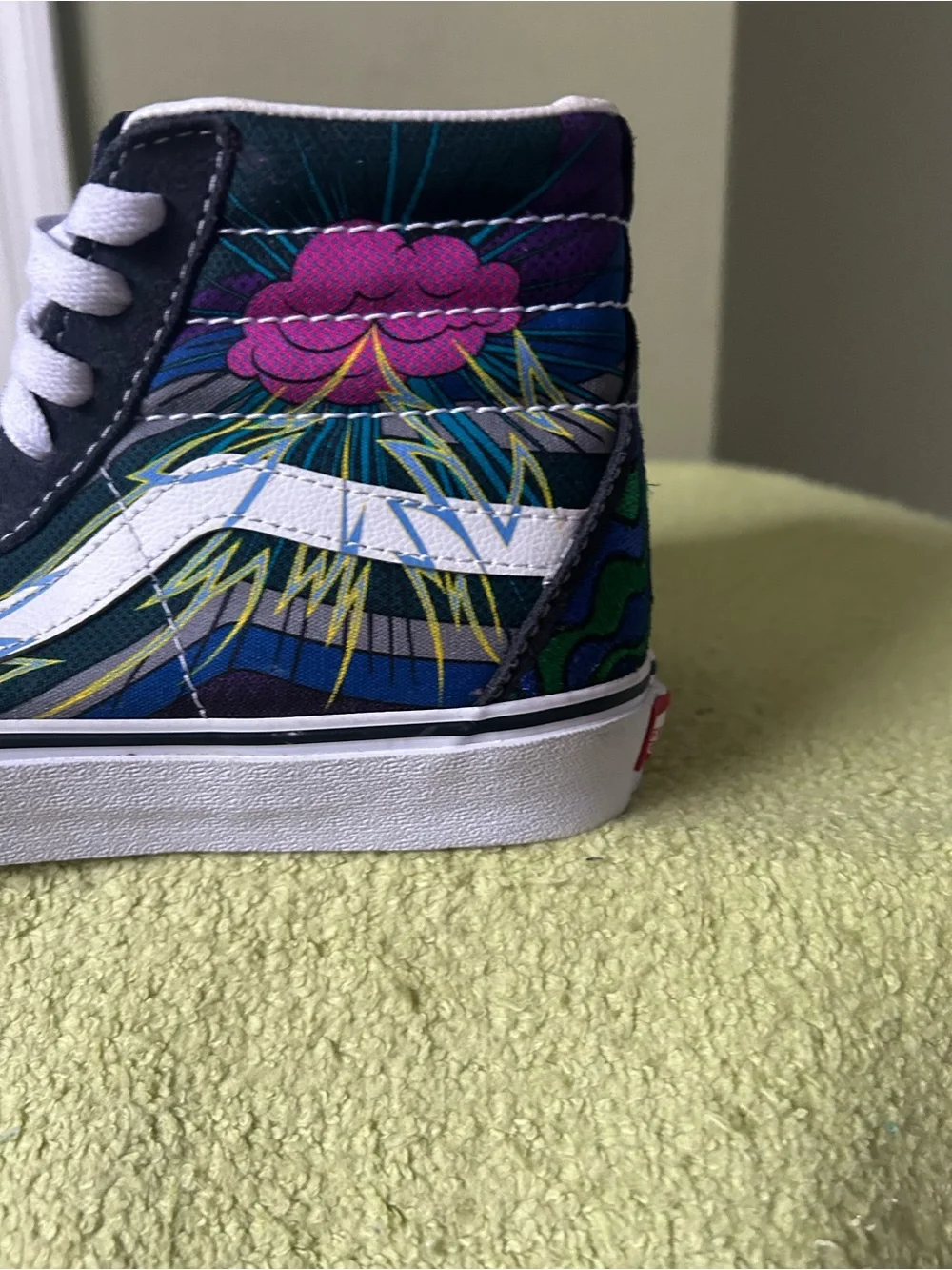 New Vans Women’s Navy Blue  green with purple Slip-On Sneakers